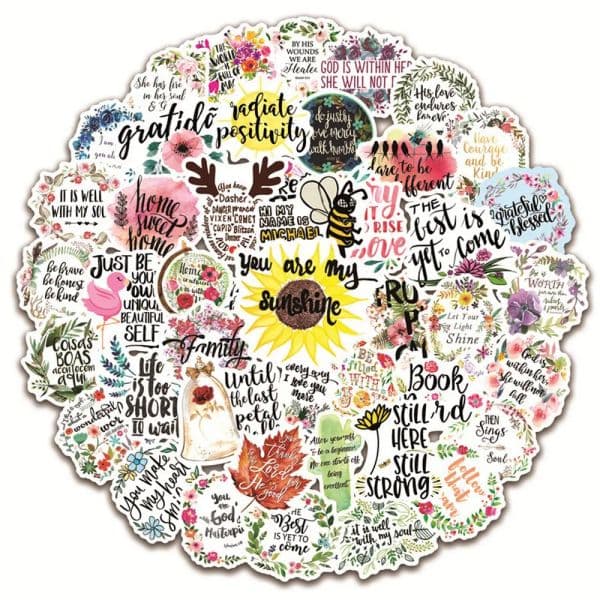 50pcs Inspirational Stickers Reward 2025 Motivational Sticker for Water Bottle Laptop Notebook Diary Positive Word Quote new Vinyl Decal
