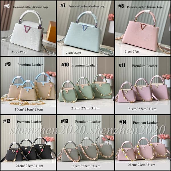 Premium Leather Women's Fashion Leather Chain Bags Shoulder Bag Handbag 16cm/21cm/27cm/31cm thumbnail 2