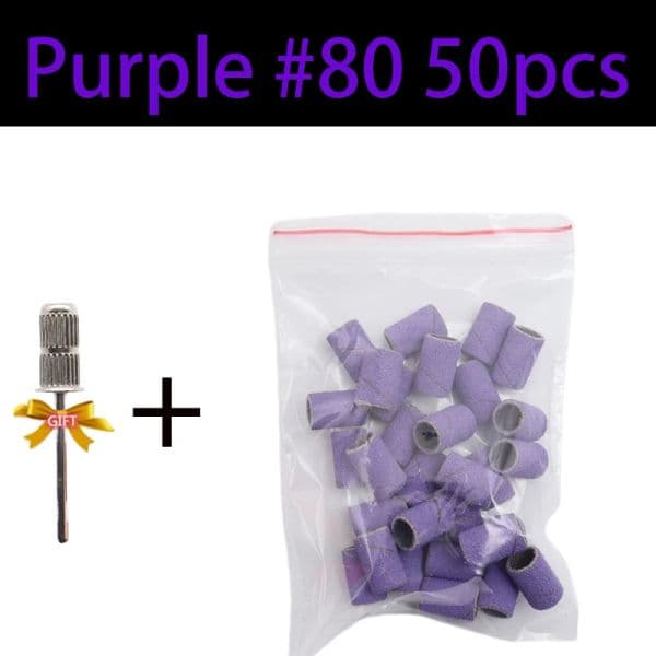 Purple 80 120 180 240 Grit Cutter Zebra Sanding Bands Nail new 2025 Drill Bits Foot Care Polishing Manicure Gel Polish RemoverReplacement