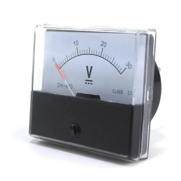 DH-670 Pointer Analog DC Voltmeter 5V 10V 15V 20V 30V 50V 100V 70*60mm Accuracy 2.5 0-500V