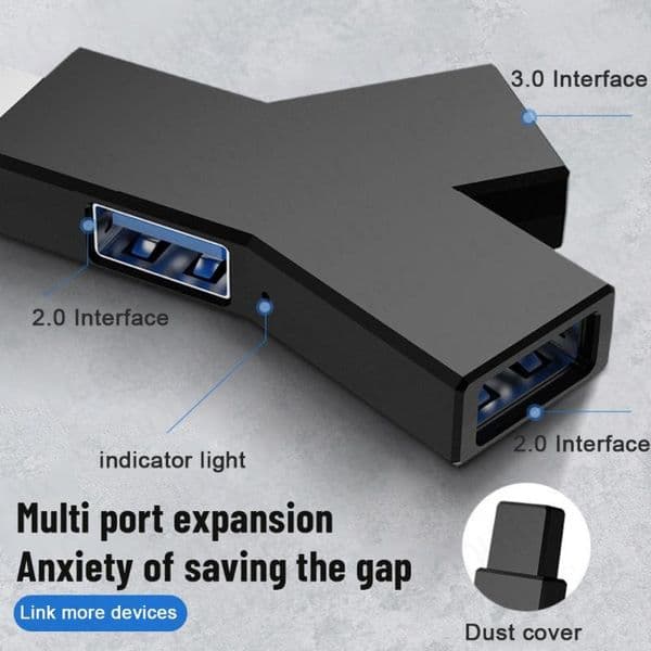 Type C to USB 3.0 2.0 HUB Mini 2025 Y-Shaped 3 in 1 USB-C Hub Multi new USB Splitter Hub Power Adapter Extender For PC Computer Laptop