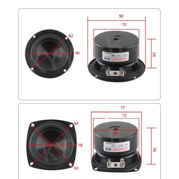 KYYSLB 25~60W 3 Inch Speaker Driver Unit Woofer Subwoofer Bass Hifi Woven Basin Powerful Sound Audio Amplifier LoudSpeaker