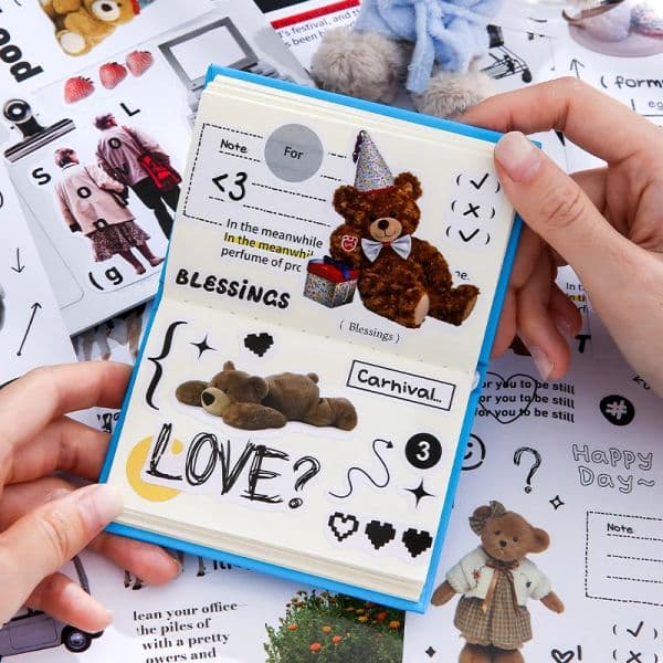 MOHAMM 4 Sheets Simple Animal new Sweetmeats Stickers for Diary Scrapbook Planners 2025 DIY Creative Decorative Supplies