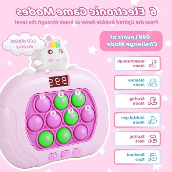 Metal Fidget Toy Upgraded Electronic Pop Quick Push Game Console With LED Display Screen Suitable For Adult And Child Fidget fidget cube Toys Christmas Edc