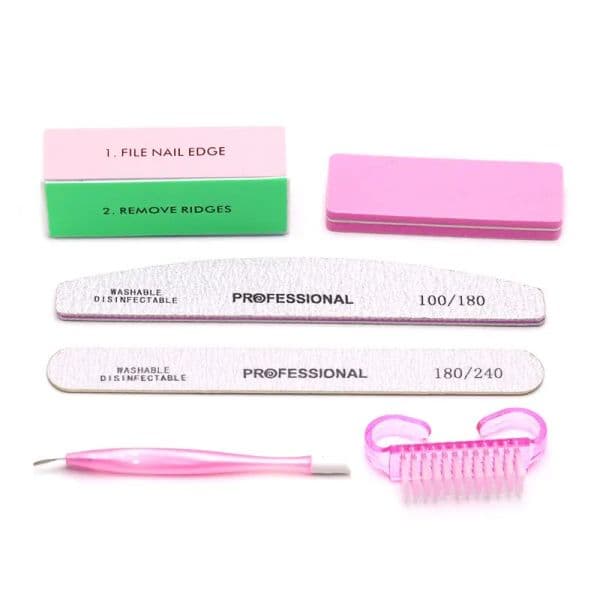 6Pcs/Set Professional Nail new Files Manicure Sets Polishing Sanding Buffer File Pedicure 2025 Tool Cuticle Pusher Nail Brushes Accssory