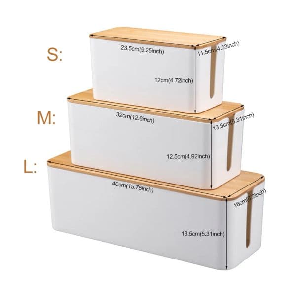 Home Office Cable Management Box Universal Plastic Wire Container with Lid Cord Organizer Anti Dust Power Socket Storage Case