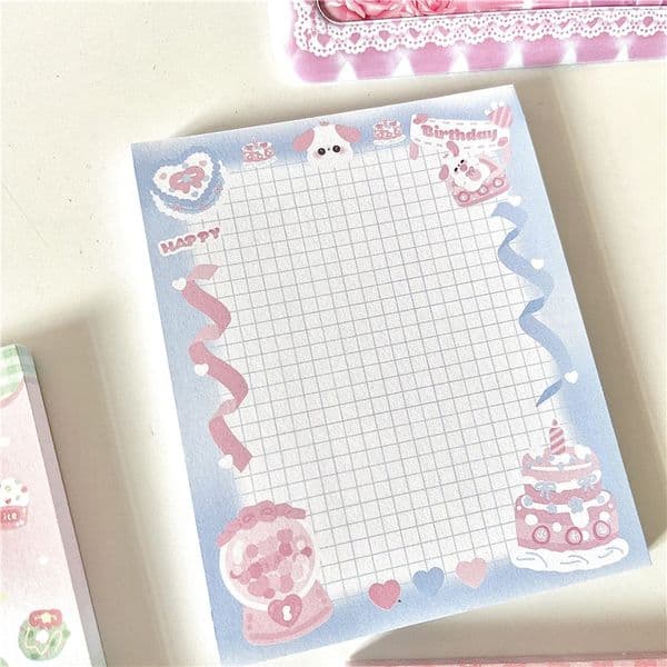 50 Sheets Korean Ins Cute Puppy Memo Pad Scrapbooking new Journal 2025 Collage DIY Notepads Office Leave Message Notes Kawaii Stationery