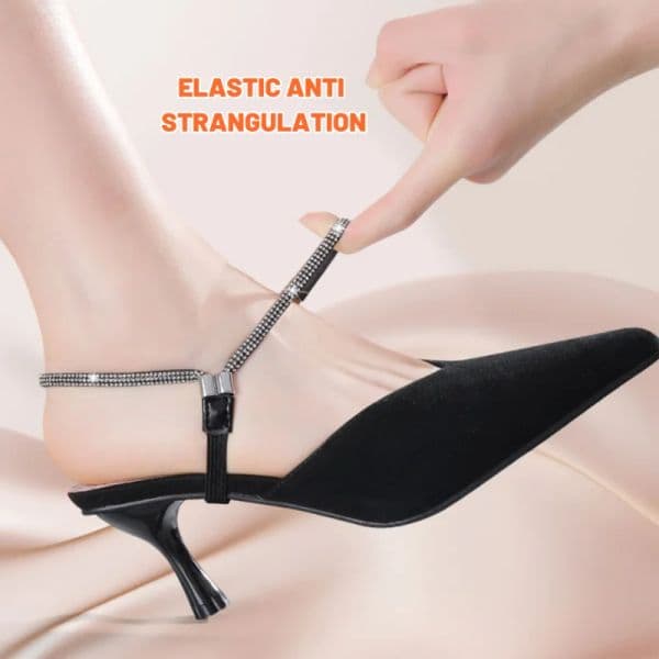 Anti-drop Heel Straps High Heels Shoe Band Drill Anti-loose for Women Adjustable Elastic Fixing Shoelace Diamond Shoe Decoration