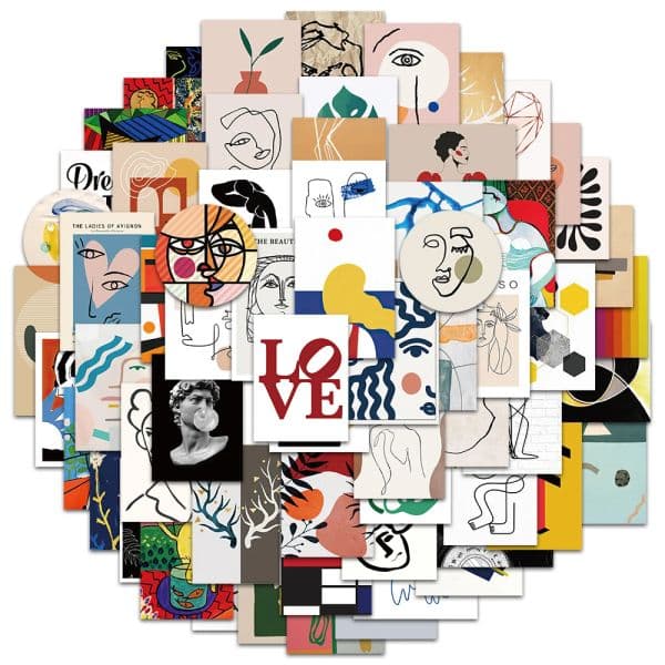65pcs Abstract Painting Works Classic Art Aesthetic Stickers Graffiti new Kids Toy Skateboard Phone 2025 Laptop Lage Decal Sticker