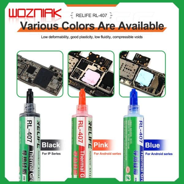 RELIFE RL-407 Thermal Conductive Silicone Grease /6W/20G CPU/Graphics Card FOR IPHONE/Android Phones Laptops and Desktops