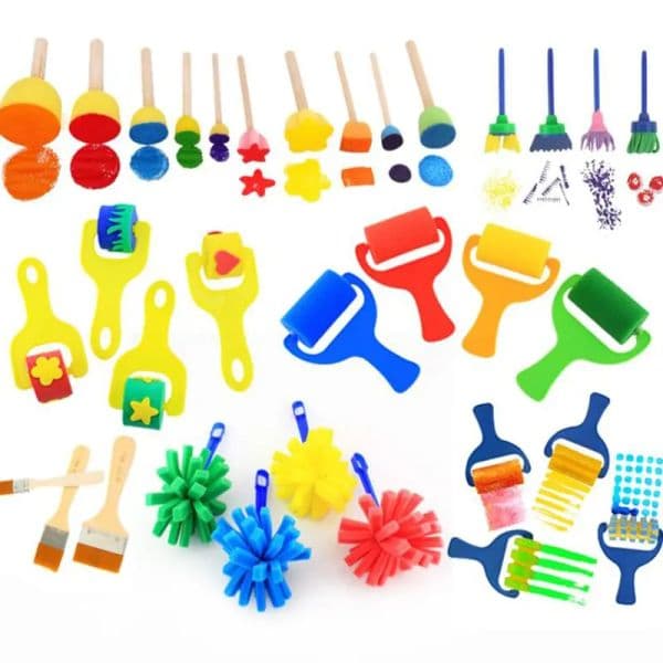 Children Toddler Sponge Stamp Brush Kits Flower Drawing 2025 new Toys for Children Paint Educational DIY Art Craft Creativity Tools