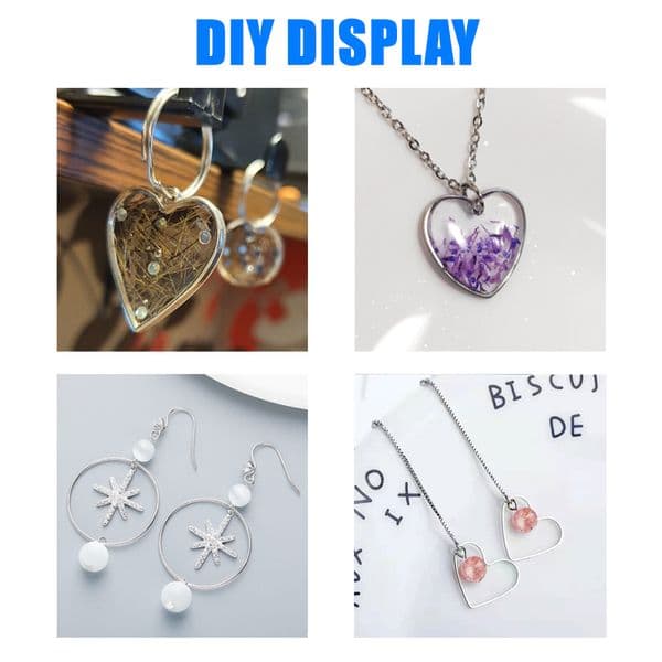 11Pcs/Lot 8 Colors Assorted Geometric Hollow Pressed Flower Frame Pendants Resin for Jewelry Making Necklace Pendant Bezel Mold