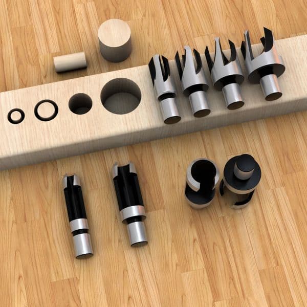 8Pcs Wood Dowel Drill Bits Four Flute Dowel Hole Cutter Round Shank Claw Tapered Drill Bit Cork Drill Hole Saw for Woodworking