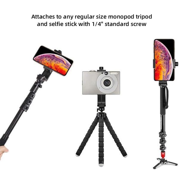 Tripod Phone Mount Holder Standard Adapter Rotatable Digital Camera Bracket Monopod Adjustable for iPhone Camcorder Cellphones