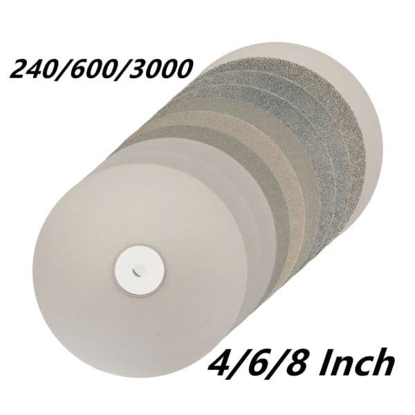 3Pcs 4''/6''/8''150mm Dia Coated Grinding Wheel Disc 240/600/3000 Grit Flat new Lap Polishing 2025 Grind Wheel For Jewelry Glass Rock
