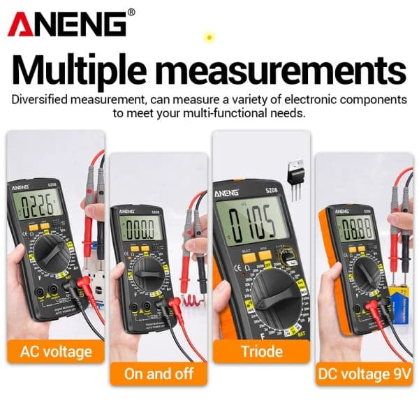 ANENG SZ08 Digital Ultra-thin Multimeter Storage Professional Meter Auto Voltmeter AC DC 220V Resistance Handhold Testers thumbnail 2