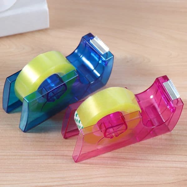 2pcs Small Tape Dispenser Portable Tape Holder Tear Scotch Tape Cutter Glue Adhesive Paper Machine Base Seat Desktop Cutting