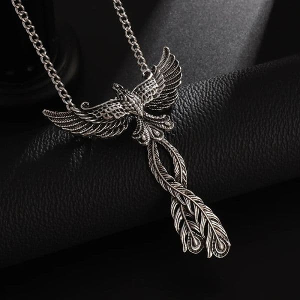 Men Vintage Classic Bird Phoenix Pendant Necklace Pop Party Street Casual Banquet Jewelry Gift