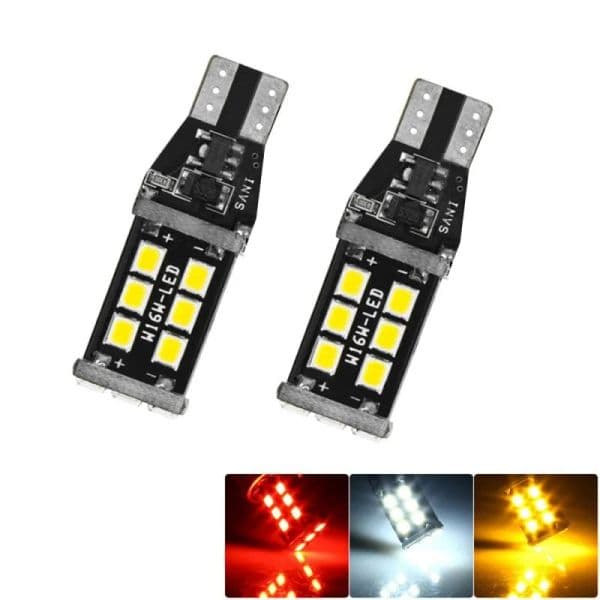 2pcs Universal New Canbus 15SMD 2835 T15 W16W Car Reverse Backup Turn Signal Lamp LED Interior Bulb Reversing Decoding Light