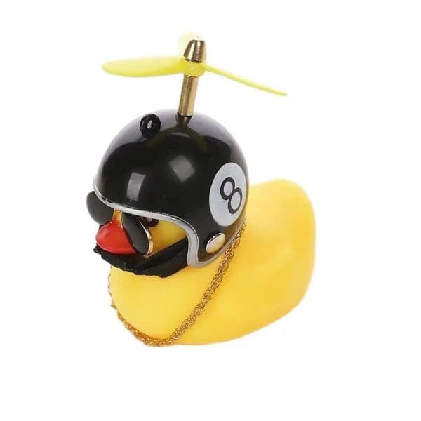 Car Decorations Bike Duck Bicycle Propeller Rubber Duck with Helmet Cool Glasses Duck Helmet for Car Motorcycle Gift for Friend