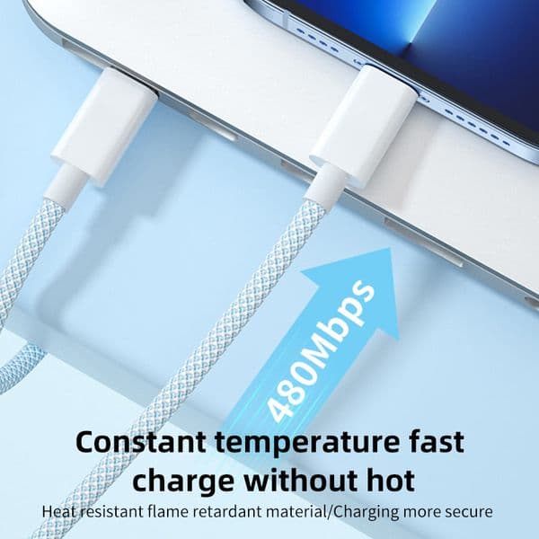 USLION PD 20W 2025 USB C To Type-C Fasr Charging Cable For iPhone 15 Pro Max new iPad Charging Wire Cord Type C Fast Charger For Samsung