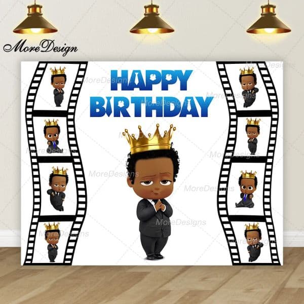 Baby Boss Photo Backdrop 1st Birthday Party Backdrop Vinyl Polyester Fabric Photo Background