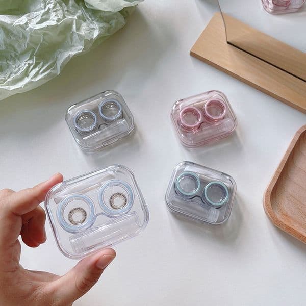 Simple Mini Japanese Colorful Portable Transparent Contact Case Lovely Lenses Storage Box Eyewear Cases