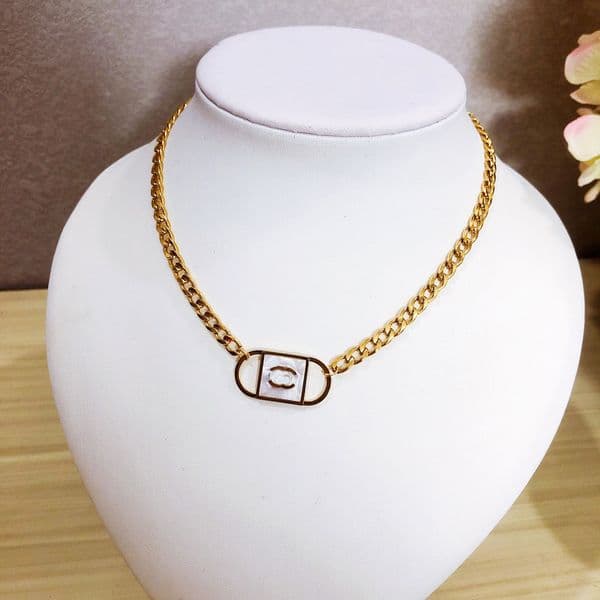 Designer Brand Double Letter Pendant Necklaces Chain Gold Plated Stainless Steel Sweater New klace for Wedding Jewerlry Accessorie