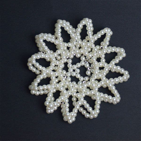 Crystal Pearl Women Bun Cover Snood Hair Net Ballet Dance Skating Crochet Elastic Hair Net Ornament Bun Cover Hair Styling Tool