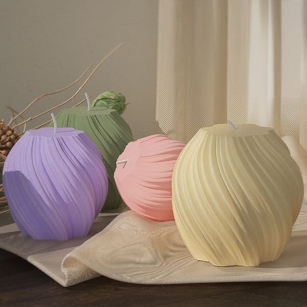 3D Geometric Wavy Post Silicone Candle Mold DIY Rotating Candle Soap Resin Plaster Mold Home Decor Candle Making Supplies