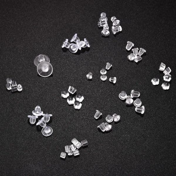 Rubber Earring Backs Silicone Round 200-1000Pcs Ear Plug Blocked Caps Earrings Back Stoppers For DIY Earrings Jewelry Making