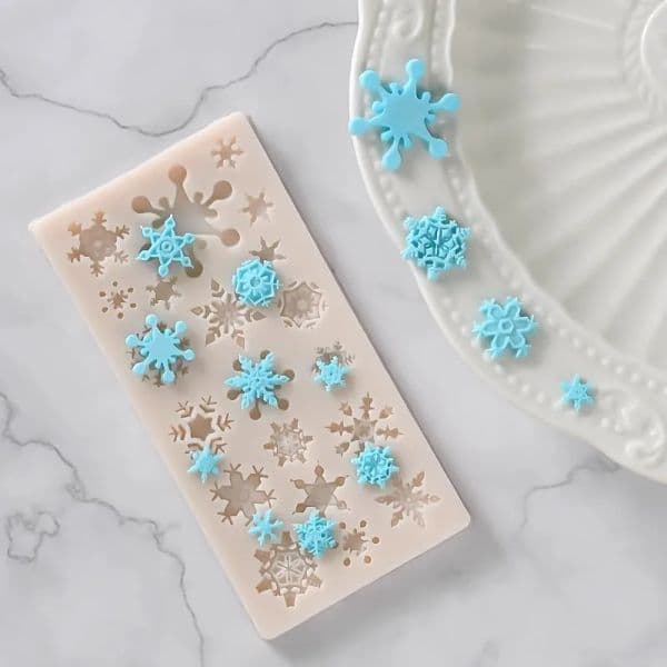 3D Christmas Snowflake Silicone DIY Candy Cookie Fondant Molds Chocolate Mold Kitchen Baking Cake Tools Cake Decorating Tools