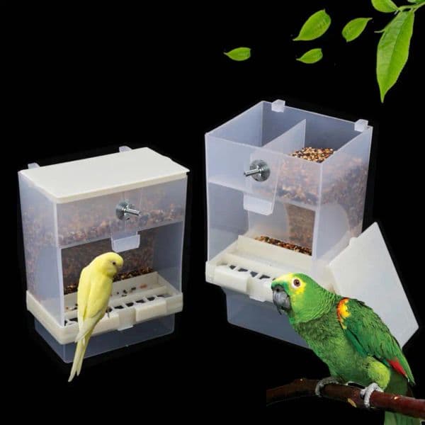 1 Set Convenient Bird Automatic Feeder Screw Fixing Bird Food Container Large Capacity Pet Bird Food Container Box Feeding