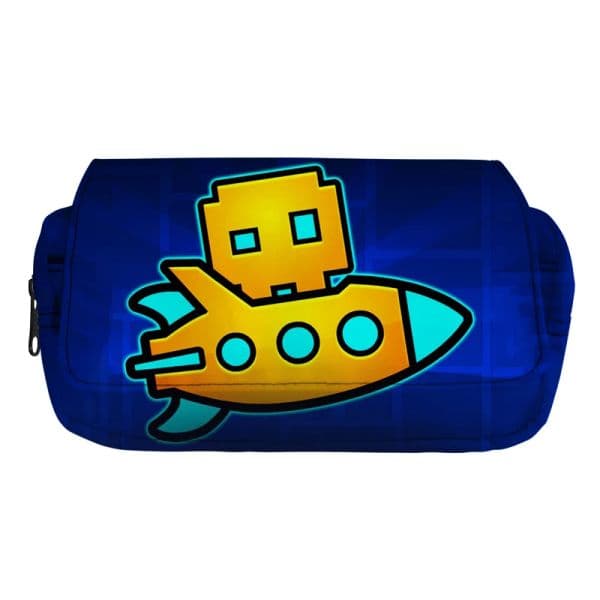 Game Geometry Dash Pencil Case 2-Layer Pencil Bag 2025 Oxford Travel Makeup Box Angry Geometry Cosmetic new Cases School Supplies Pen Bag