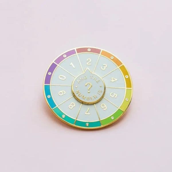 Spinning Numbers Enamel Pin | Interactive