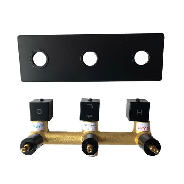 Bathroom Bath Matt Black Waterfall Faucet Brass Diverter Mixer Tap Set Hand held Shower Head Wall Valve System Kit