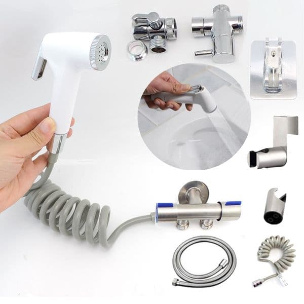 muslim Toilet Spray Gun Bidet shower head water Hose ass anal douche self Cleaner White Valve set wc Bathroom faucet ABS Sprayer