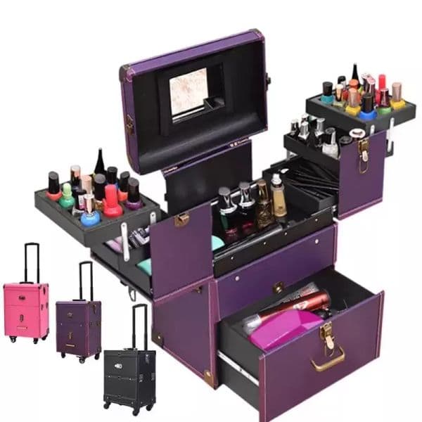 toolsbox Suitcases Style Professional Trolley Makeup Luggage Case Large Multi-layer Rolling Travel Suitcase Nail Tattoo Tool Box