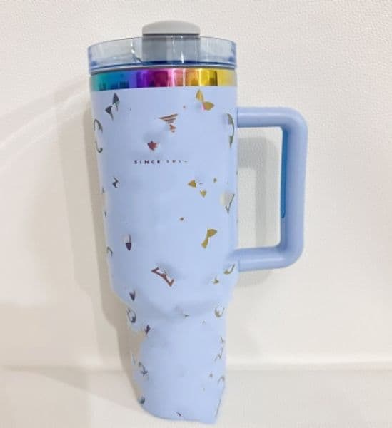 Top New 40Oz New Handle Cup Cup 304 Stainless Steel Straw Large Ice Cup Car Cow Head Leopard Print