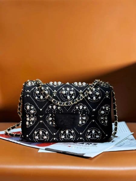 12A Upgrade Mirror Quality 12A Upgrade Mirror Quality Mirror quality 1:1 tote bags designer veet material inlaid with crystal pearl sequins vintage woven hardwa
