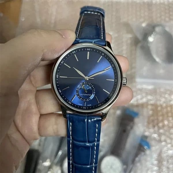 U1 Top AAA Luxury Watch Longine s Automatic Mechanical Movement Watches Moon Phase Complicated Men Bule Dial Genuine Leather Montre De Luxe Naviforce Wristwatches