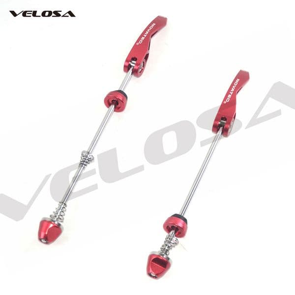 Velosa Novatec alloy QR,1 Pair Bicycle Skewers Ultralight Quick Release for MTB and Road Bike