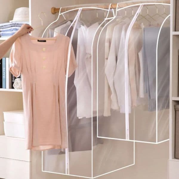 Dust-proof Transparent Hanging Garment Bag Multipurpose Wardrobe Clothing Dustproof Cover Large Capacity Clothes Storage Bag