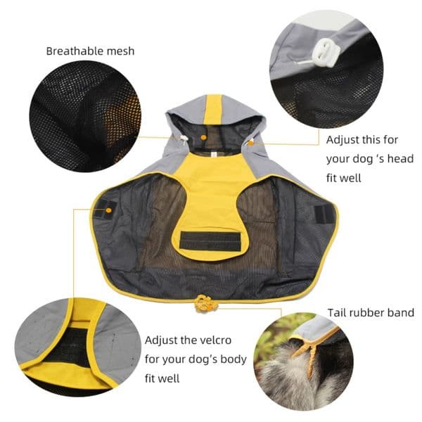 Pet Dog Rain Coat Big Dogs Cats Apparel Clothes Waterproof Jacket Breathable Assault Raincoat Pet Clothing