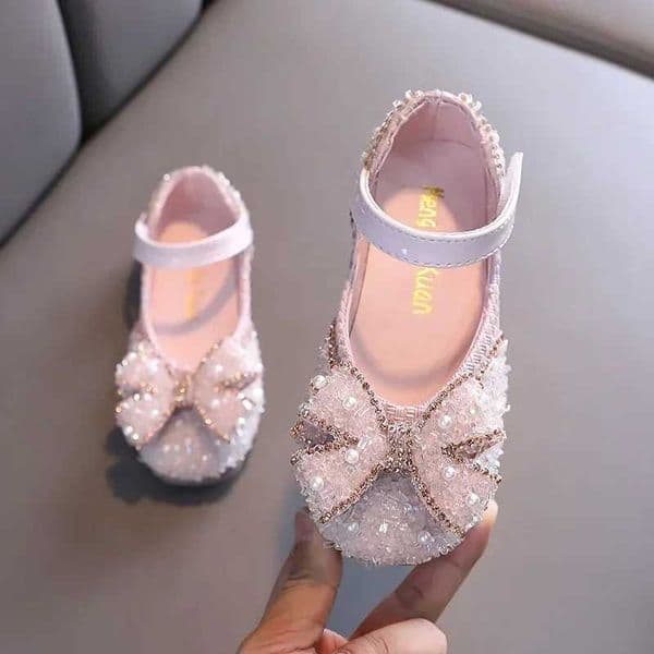 Sandals Childrens Leather Shallow Princess Girls Fashion Pearl Elegant Kid Mary Jane for Party Wedding Flat Shoes WX5.28