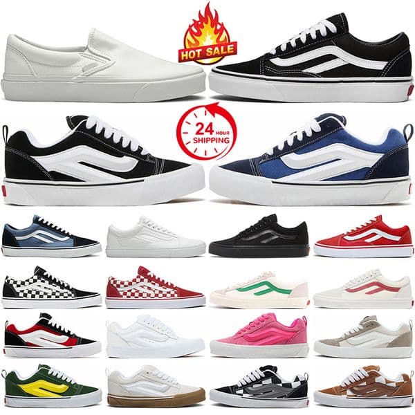 designer casual skateboard shoes for men women black white yellow brown grey pink green blue classic slip on mens flat trainers size 36-44