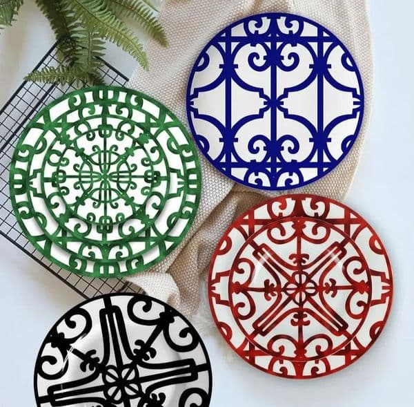 European wrought iron ceramic plate set snack daily bone China coffee cup and saucer dinner dish cutlery 240529