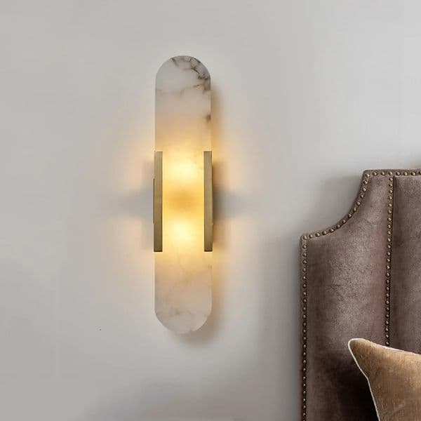 2026 New Natural Marble Sconce Light G4 Socket Wall Lamp Nordic Hardware Living Room Bedside Bedroom Bra Hotel Aisle Staircase Lighting 2405