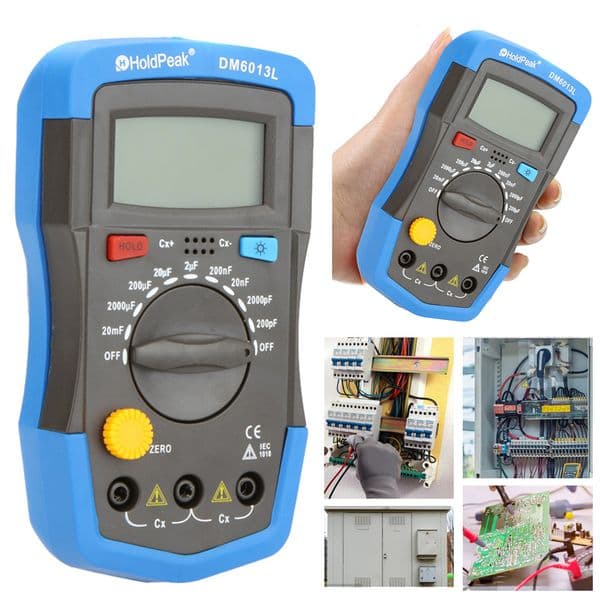 DM6013L Digital Capacimeter 1999 Counts 200pF~20mF Capacitance Capacitor Measuring Meter Data Hold LCD Backlight Circuit Tester