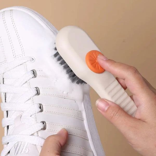 Multifunctional Cleaning Brush Liquid Adding Shoe Brush Soft Bristle Cleaning Brush with Soap Dispenser for Bathroom Kitchen